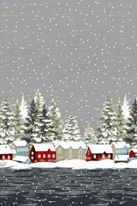 Скатерть двунитка №159 Норвежские домики - 1