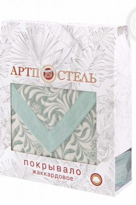 Покрывало жаккардовое Узор зелёный Акция - 5